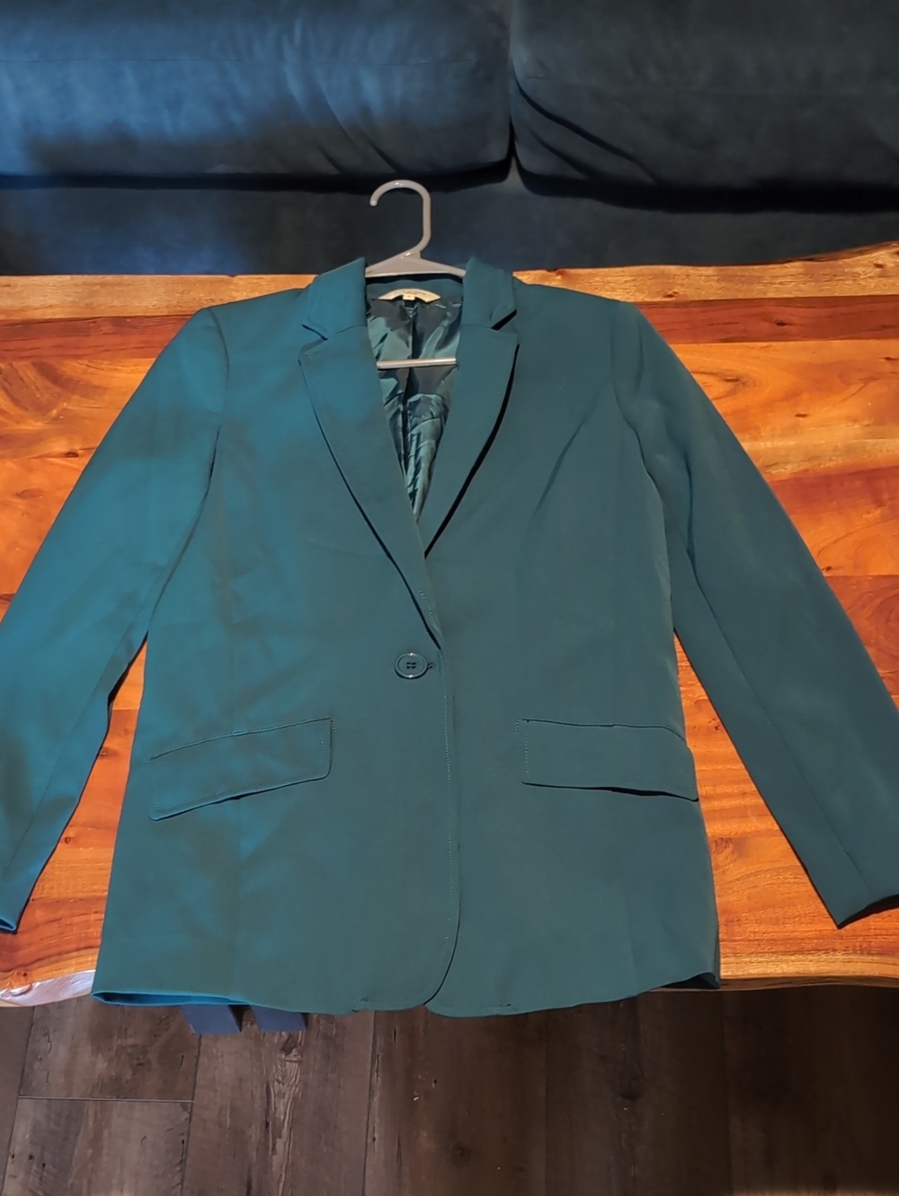 Max Studio Teal Single-Button Blazer